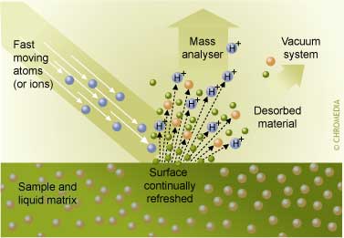 Fast atom bombardment (FAB)