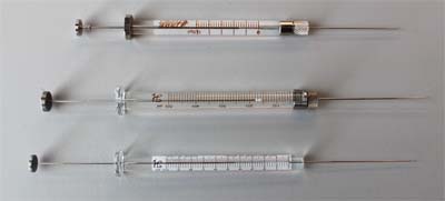 6: typical syringes for manual injection