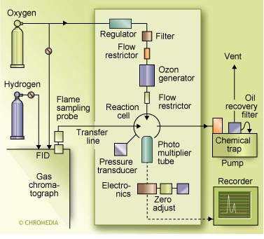 Major components of chemiluminiscence detector